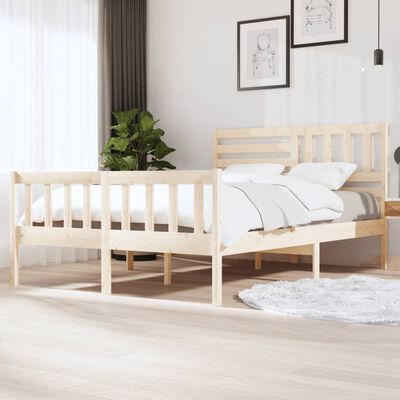 vidaXL Bed Frame without Mattress King Size Solid Wood