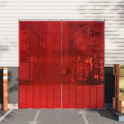 vidaXL Door Curtain Red 200 mmx1.6 mm 10 m PVC