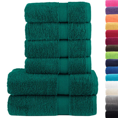 vidaXL 6 Piece Premium Towel Set SOLUND Green 600 gsm