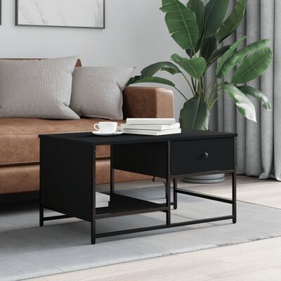 vidaXL Coffee Table Black 85.5x51x45 cm Engineered Wood