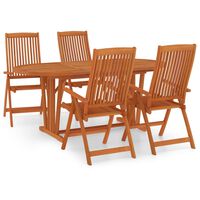 vidaXL 5 Piece Garden Dining Set Solid Wood Eucalyptus