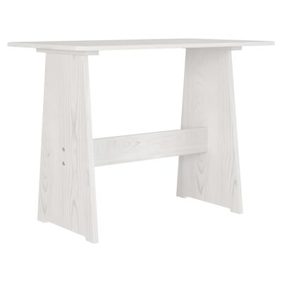 vidaXL Dining Table with Bench REINE White Solid Wood Pine