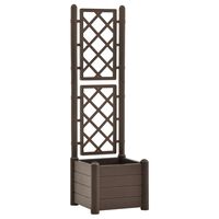 vidaXL Garden Planter with Trellis 43x43x142 cm PP Mocha