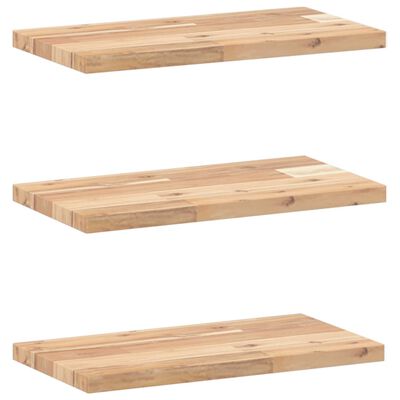 vidaXL Floating Shelves 3 pcs 60x20x2 cm Untreated Solid Wood Acacia