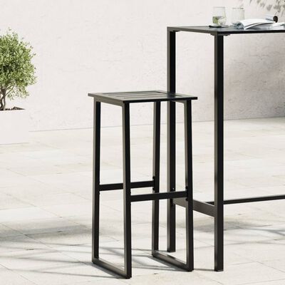 vidaXL Bar Stools 2 pcs Black 38x38x80 cm Powder-coated Steel