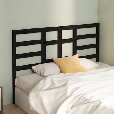 vidaXL Bed Headboard Black 146x4x104 cm Solid Wood Pine