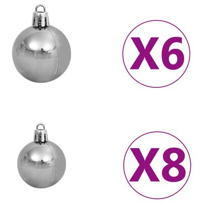 vidaXL Artificial Half Pre-lit Christmas Tree with Ball Set White 240 cm