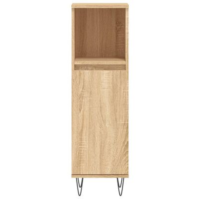 vidaXL Bathroom Cabinet Sonoma Oak 30x30x100 cm Engineered Wood