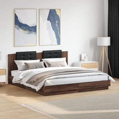 vidaXL Bed Frame without Mattress Brown Oak 200x200 cm