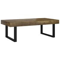 vidaXL Coffee Table Dark Brown and Black 120x60x40 cm MDF and Iron