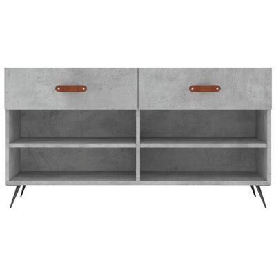 vidaXL Shoe Bench Concrete Grey 102x35x55 cm Engineered Wood