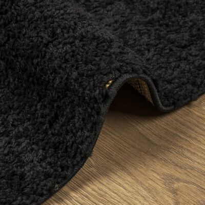 vidaXL Shaggy Rug PAMPLONA High Pile Modern Black 240x240 cm