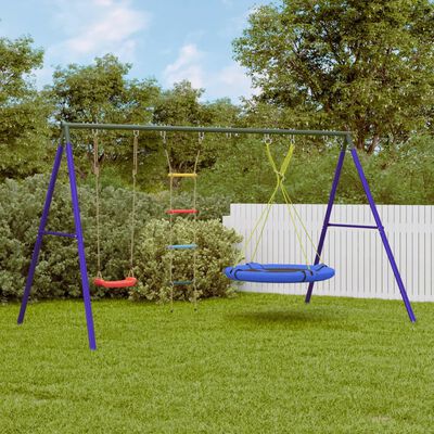 vidaXL Outdoor Swing Set with Swing, Ladder, Saucer Swing