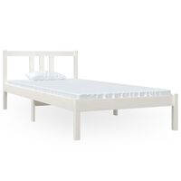 vidaXL Bed Frame without Mattress White Solid Wood 90x200 cm