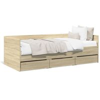 vidaXL Daybed with Drawers without Mattress Sonoma Oak 75x190 cm Small Single