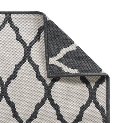 vidaXL Outdoor Rug Grey and White 80x250 cm Reversible Design