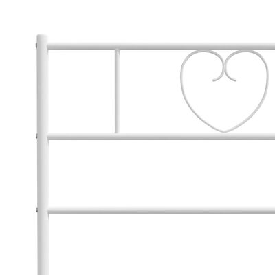 vidaXL Metal Bed Frame without Mattress with Footboard White 183x213 cm