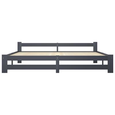 vidaXL Bed Frame without Mattress Dark Grey Solid Pine Wood 200x200 cm