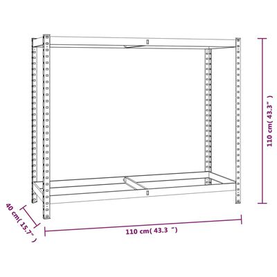 vidaXL 2-Layer Tire Rack 3 pcs Silver 110x40x110 cm Steel