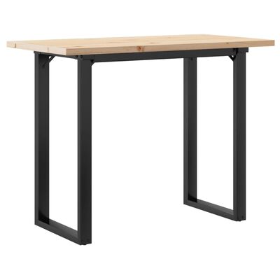 vidaXL Dining Table O-Frame 100x50x75.5 cm Solid Wood Pine and Cast Iron