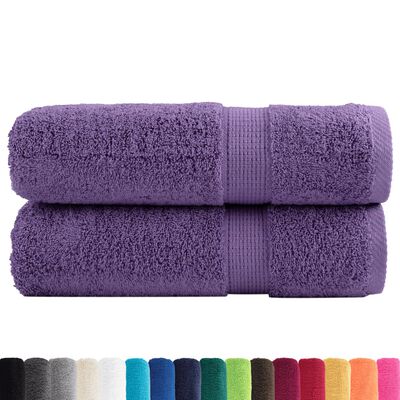 vidaXL Premium Hand Towels SOLUND 2 pcs Purple 50x100 cm 600 gsm