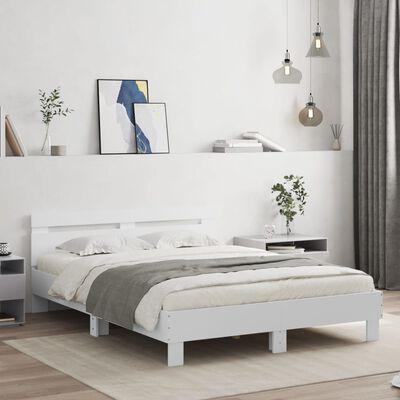 vidaXL Bed Frame without Mattress White 140x190 cm