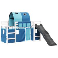 vidaXL Kids' Loft Bed with Tunnel Blue 80x200 cm Solid Wood Pine