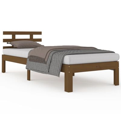 vidaXL Bed Frame without Mattress Honey Brown Solid Wood 100x200 cm