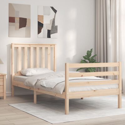 vidaXL Bed Frame without Mattress Single Solid Wood