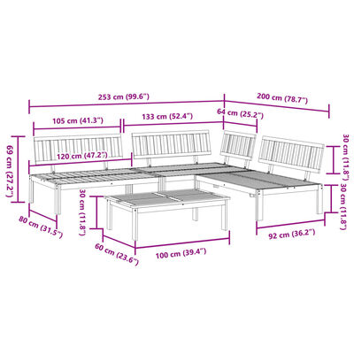 vidaXL 4 Piece Garden Pallet Sofa Set Solid Wood Acacia