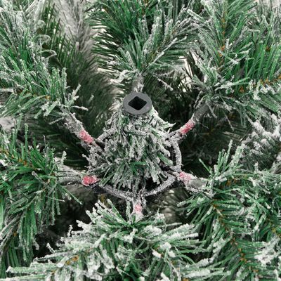 vidaXL Artificial Hinged Christmas Tree with Flocked Snow 180 cm