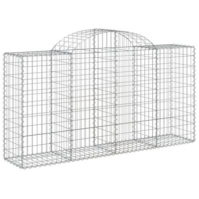 vidaXL Arched Gabion Baskets 4 pcs 200x50x100/120 cm Galvanised Iron