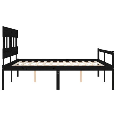 vidaXL Senior Bed without Mattress Black 200x200 cm Solid Wood