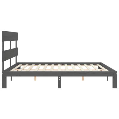 vidaXL Bed Frame without Mattress Grey 200x200 cm Solid Wood Pine