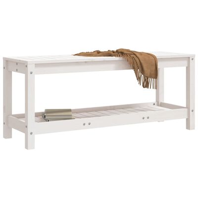 vidaXL Garden Bench White 108x35x45 cm Solid Wood Pine