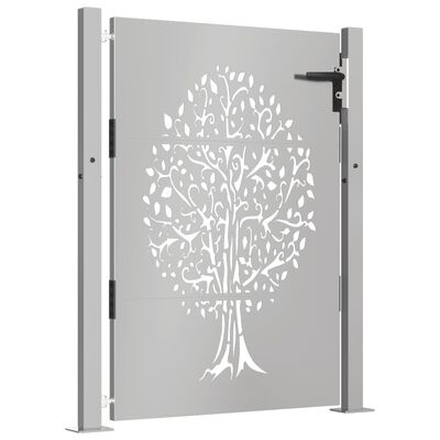 vidaXL Garden Gate 105x155 cm Corten Steel Tree Design