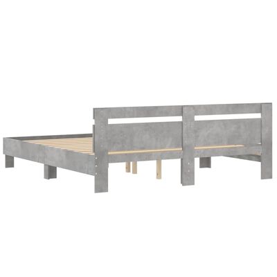 vidaXL Bed Frame without Mattress Concrete Grey 200x200 cm