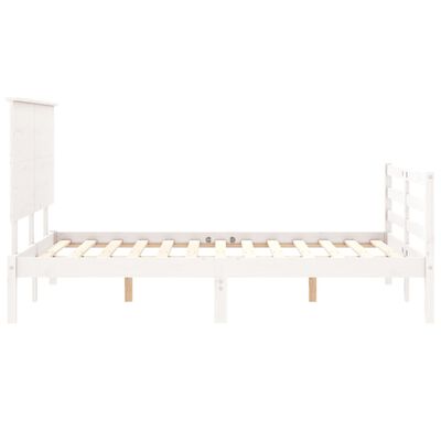 vidaXL Bed Frame without Mattress White Small Double Solid Wood