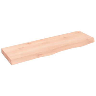 vidaXL Wall Shelf 100x30x(2-6) cm Untreated Solid Wood Oak