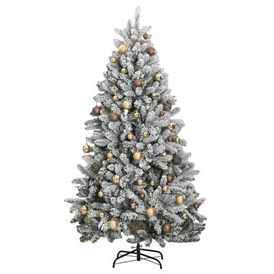 vidaXL Artificial Hinged Christmas Tree 300 LEDs & Ball Set 240 cm