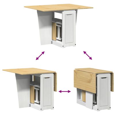 vidaXL 5 Piece Butterfly Dining Set Corona Foldable White Pinewood