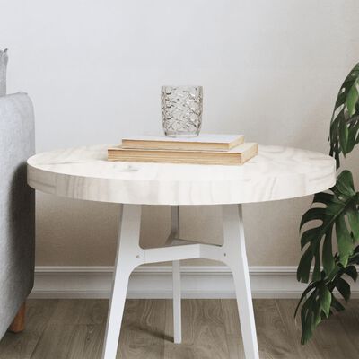 vidaXL Table Top Round White Ø50x3 cm Solid Wood Pine