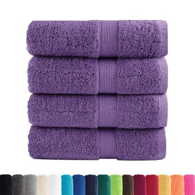 vidaXL Premium Soap Towels SOLUND 4 pcs Purple 30x30 cm 600 gsm