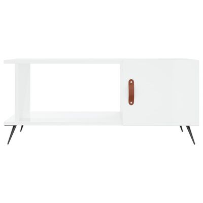 vidaXL Coffee Table High Gloss White 90x50x40 cm Engineered Wood