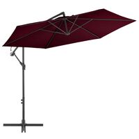 vidaXL Cantilever Garden Parasol with Aluminium Pole Bordeaux Red 300 cm