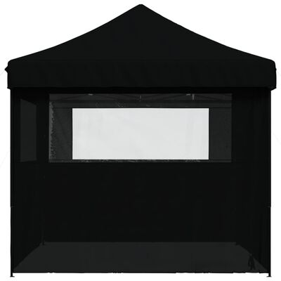 vidaXL Foldable Party Tent Pop-Up with 4 Sidewalls Black