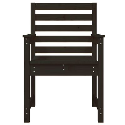 vidaXL Garden Chairs 2 pcs Black 60x48x91 cm Solid Wood Pine