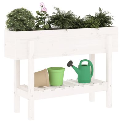 vidaXL Garden Raised Bed White 101x30x69 cm Solid Wood Pine