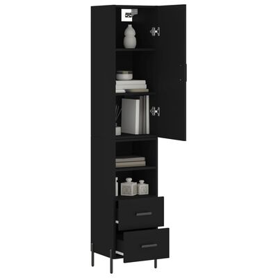 vidaXL Highboard Black 34.5x34x180 cm Engineered Wood