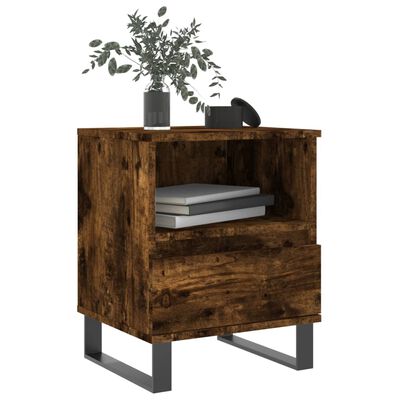 vidaXL Bedside Cabinet Smoked Oak 40x35x50 cm Engineered Wood